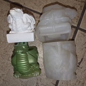 Lot Of 2 Planter Molds For Epoxy Resin 2 Dragons For Casting Gypsum Or Plaster